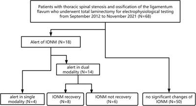 Intraoperative neurophysiologic monitoring alteration during en bloc laminectomy surgery for thoracic ossification of ligamentum flavum